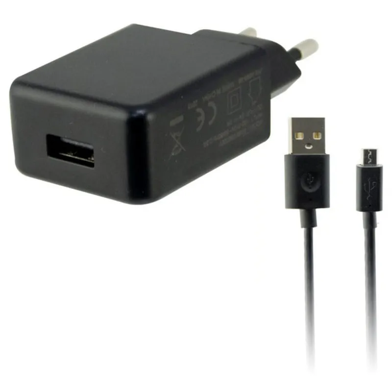 Wall Charger   USB Micro Cable KSIX USB 2A Black