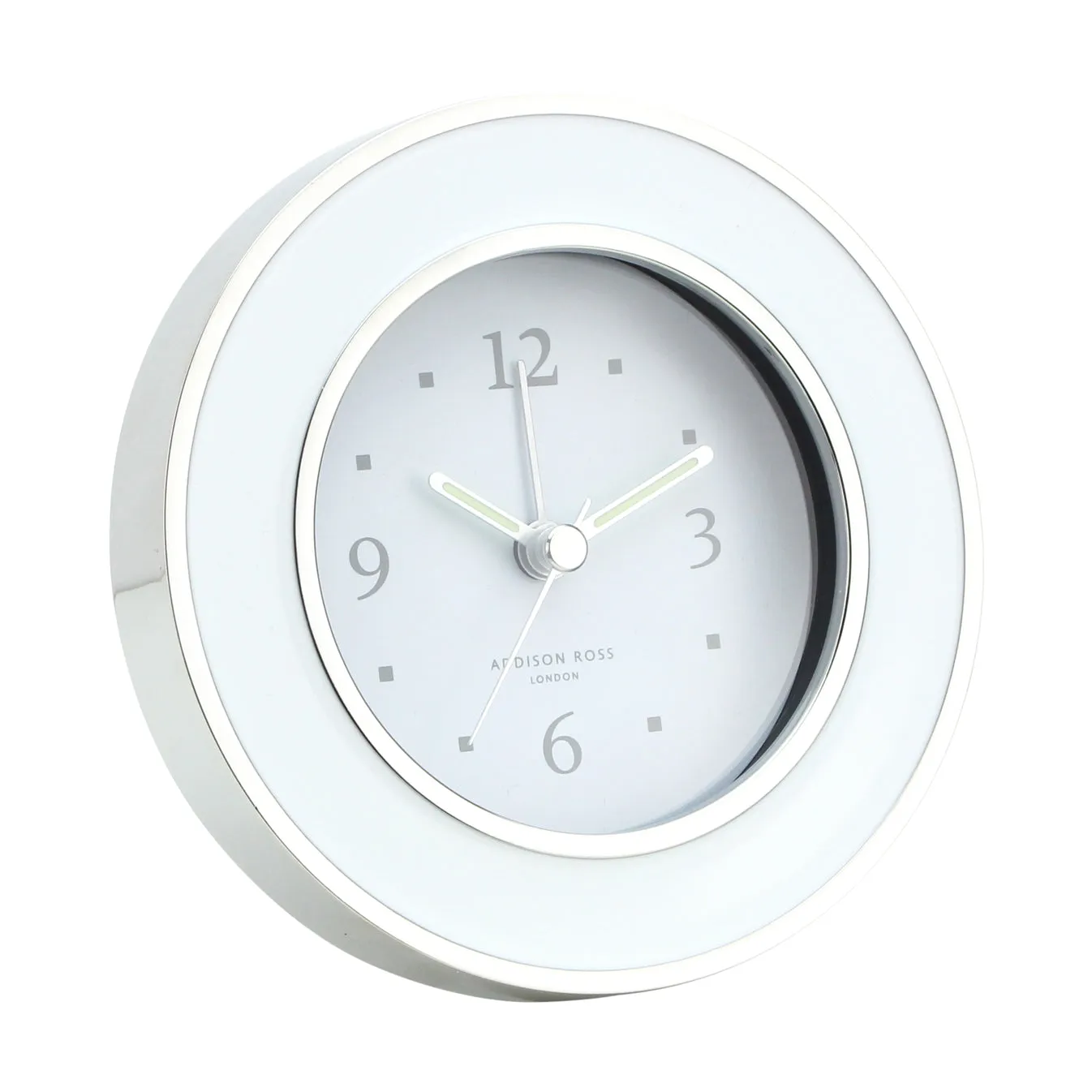 White & Silver Round Alarm Clock