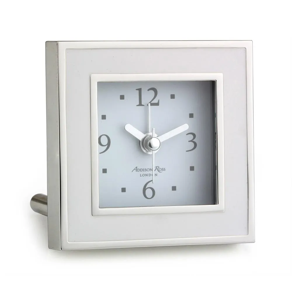 White & Silver Square Alarm Clock