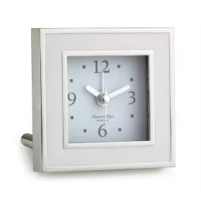 White & Silver Square Alarm Clock