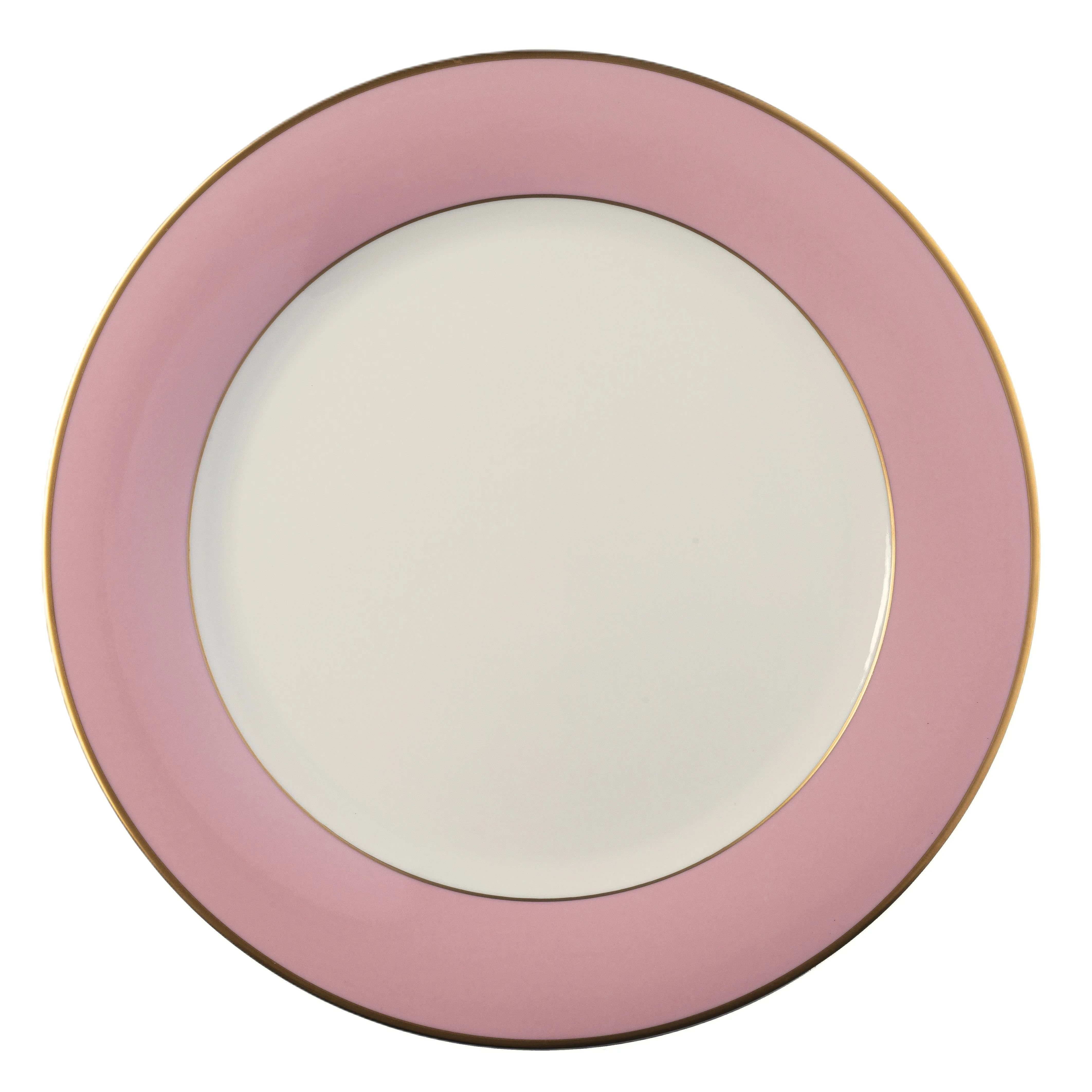 White ColorSheen Pink Gold Charger Plate