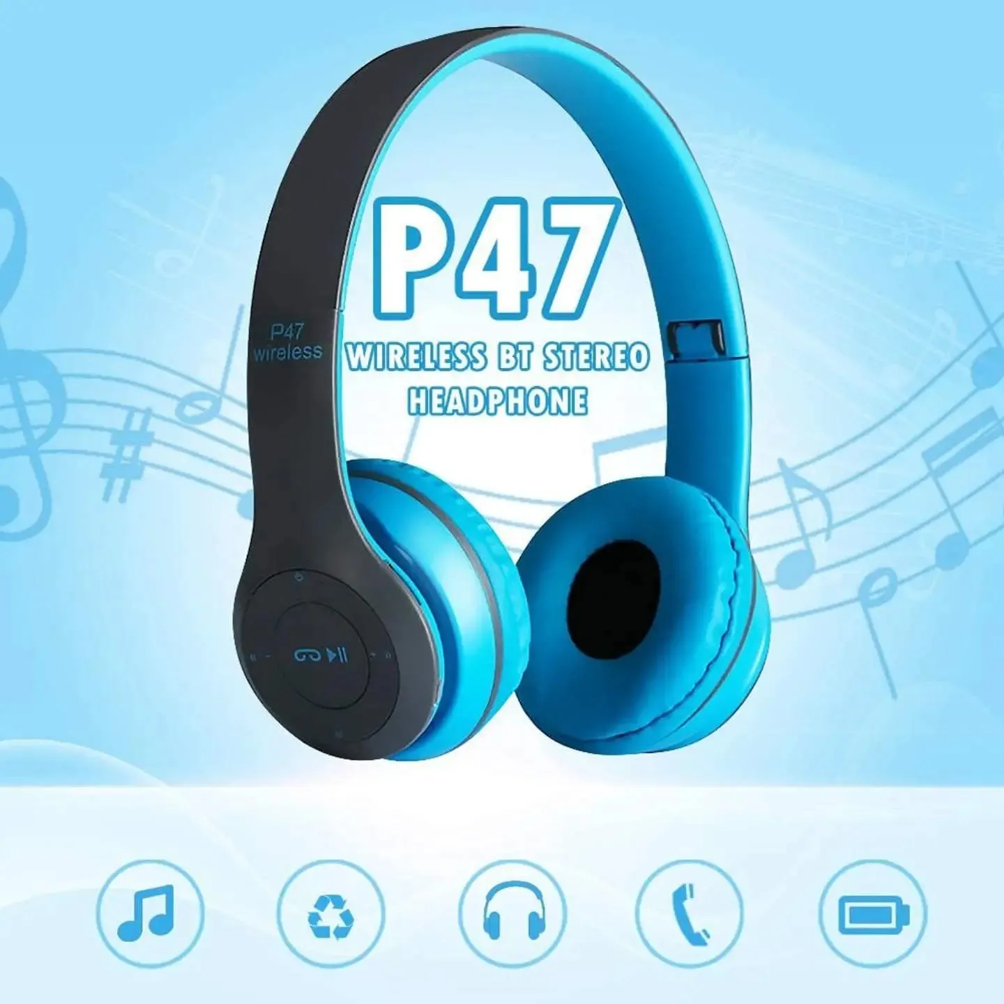 Wireless Bluetooth 5.0 Headphones Headset Over-Ear FM Radio MIC