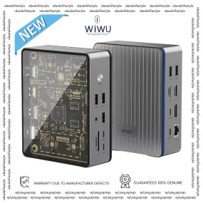 WiWU W1601 Matrix docking station 16 in 1 Type-C Hub Docking Station with LED Atmosphere Light