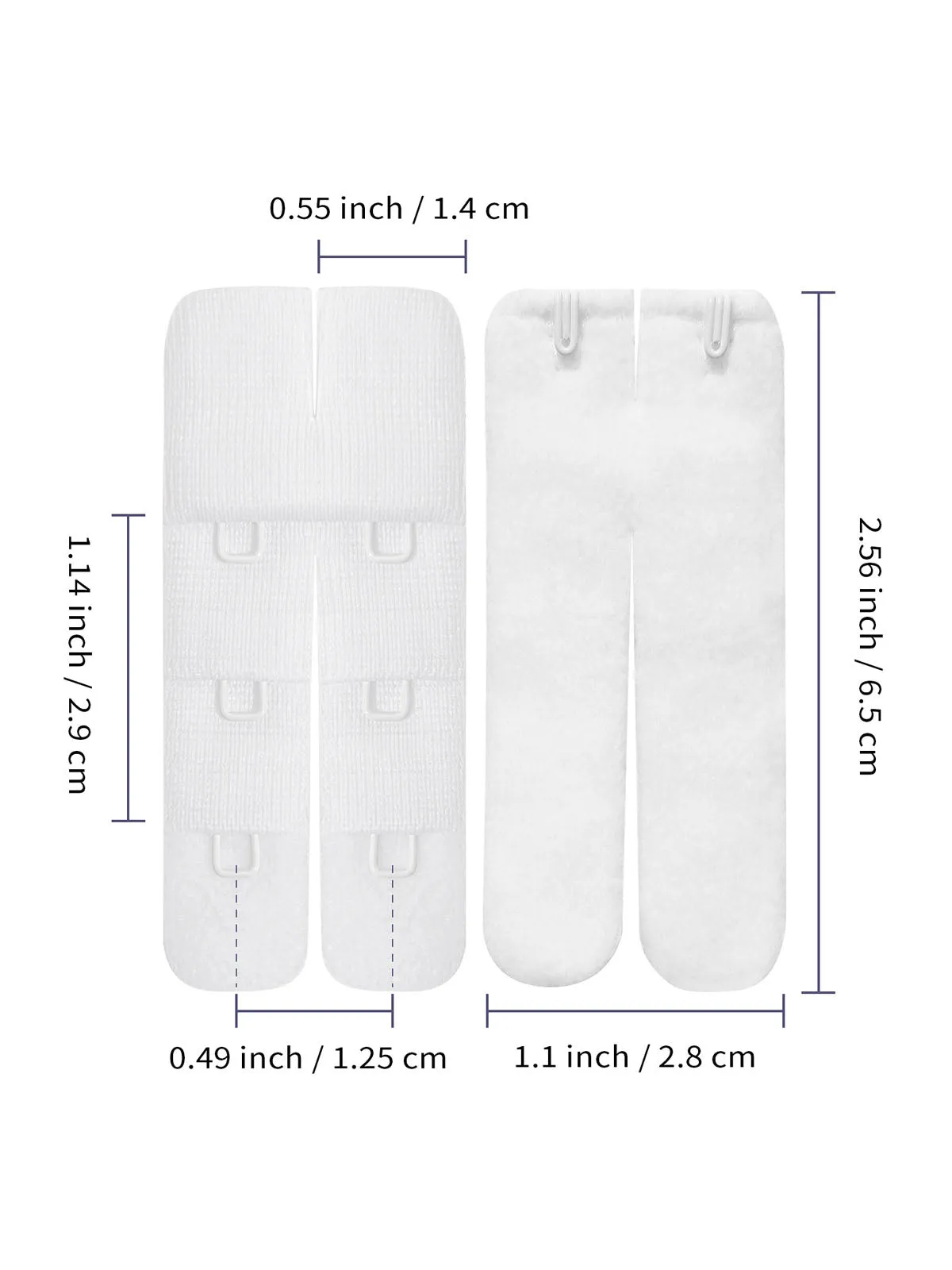 Women's Bra Extender Bra 6 Pcs Pack 2.8cm*6.5cm White/ Nude