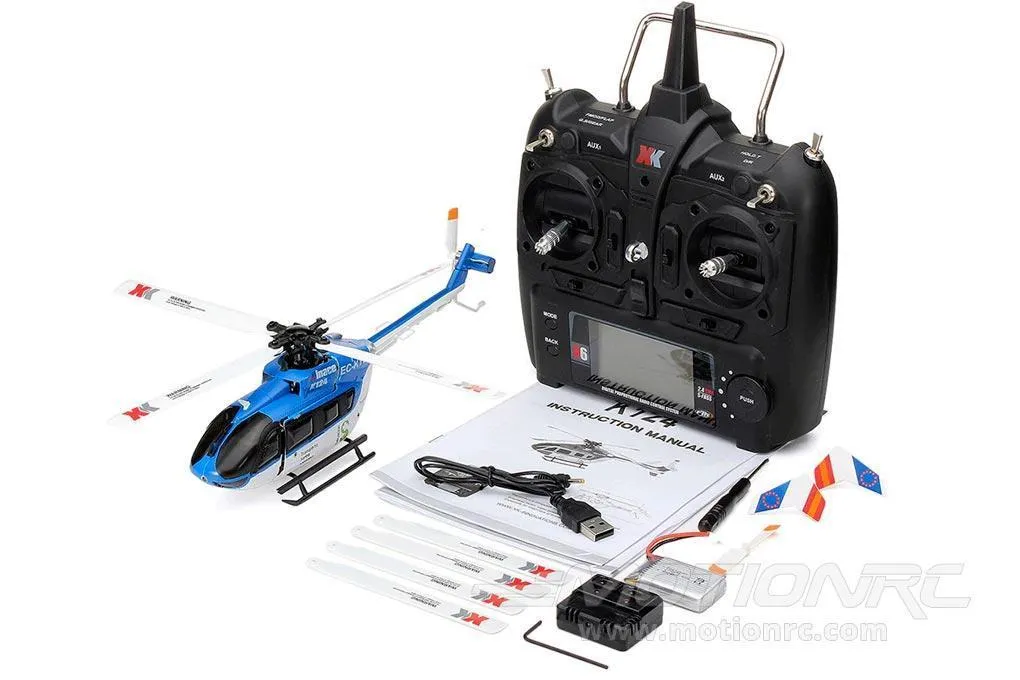 XK K124 Blue 120 Size Gyro Stabilized Helicopter - RTF