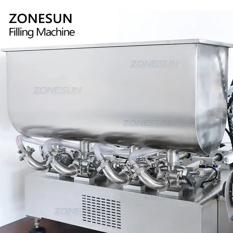 ZS-DTGT4T Automatic Desktop Lotion Cream Jam Bottle Piston Pump Liquid Paste Filling Machine